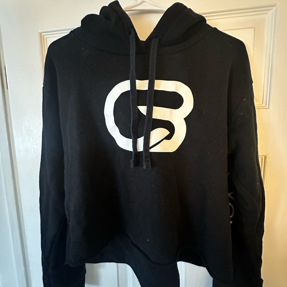 Black CycleBar Cropped Hoodie
